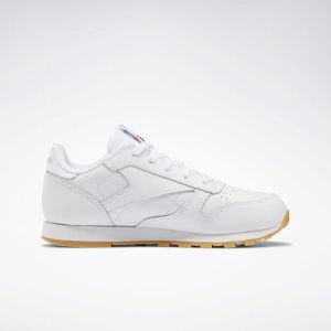 Adidasy Dziecięce Reebok Classic Leather Białe/Jasny Czerwone/Niebieskie PL 96XROED